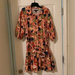 Eloquii Multicolor Floral Midi Dress
